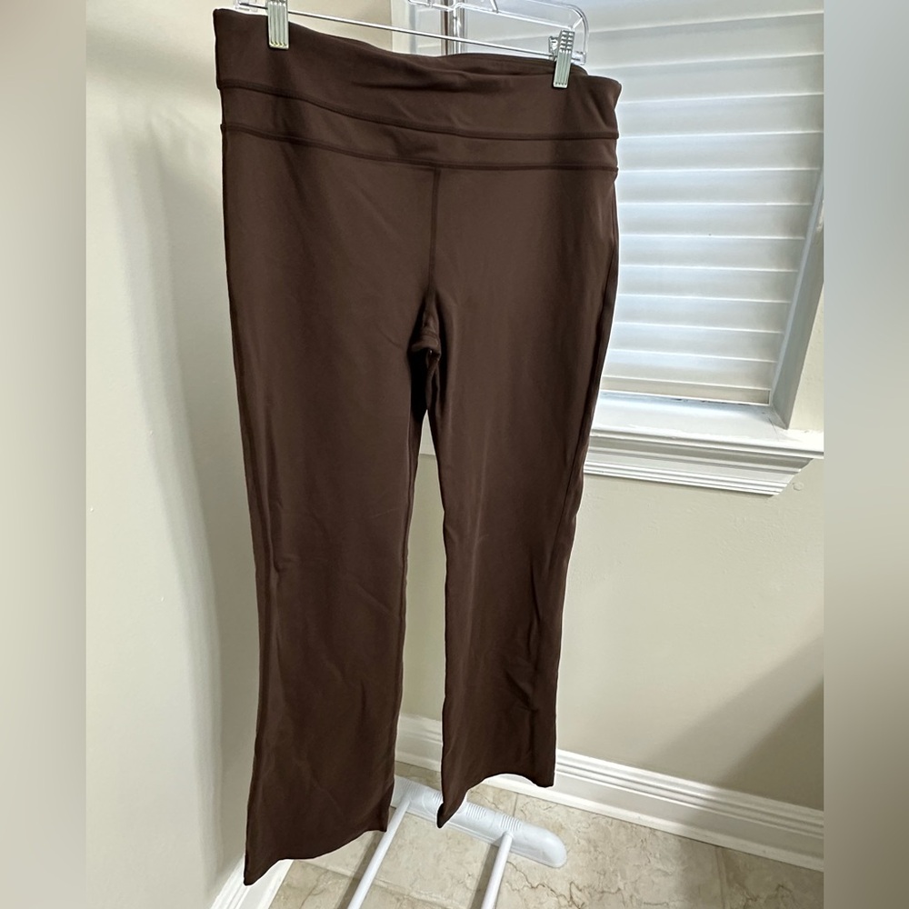 Prana Chocolate Brown Flare Yoga Pants, XL